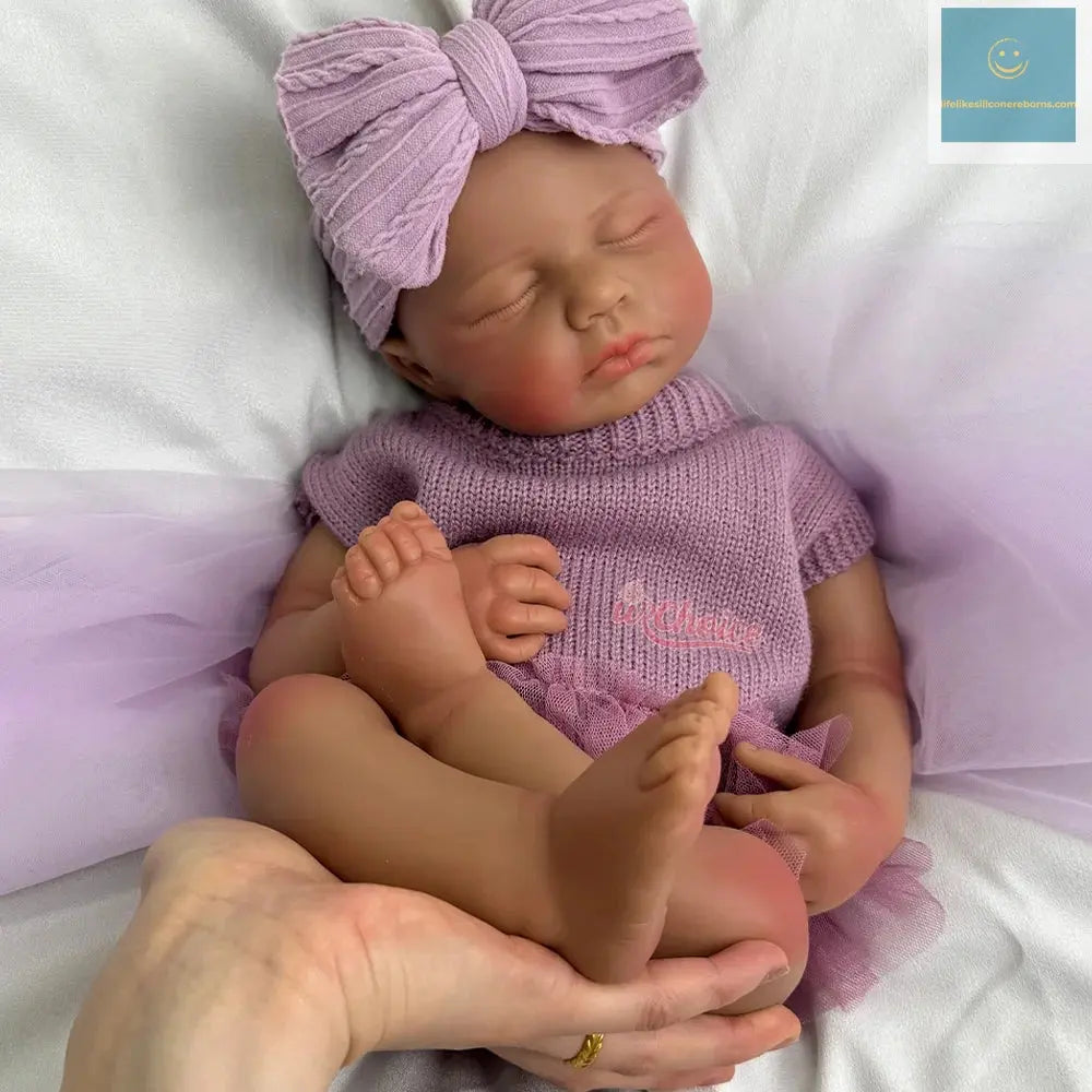 Lifelike 20" Silicone Reborn Doll Handmade Soft Newborn Black Doll Girl For Art Collection DIY Projects & Children'S Day Gifts lifelikesiliconereborns.com