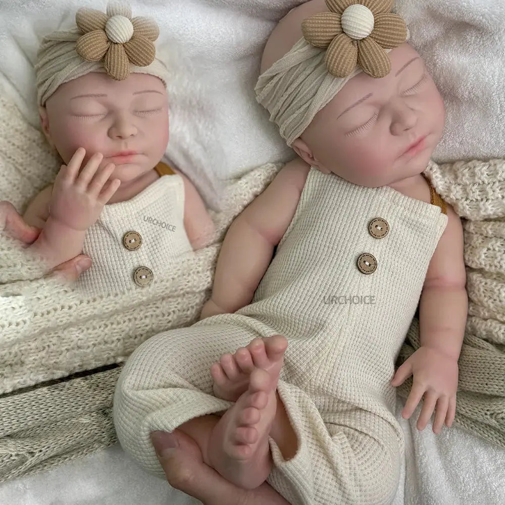 Lifelike 22" Soft Silicone Reborn Baby Girl Handcrafted Painted Newborn Silicone Doll For Diy Art Collection Christmas Gifts lifelikesiliconereborns.com