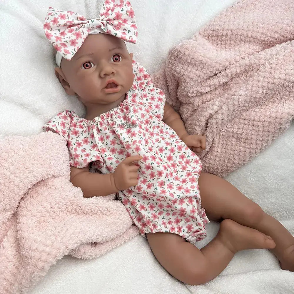Lifelike Details 18Inch Full Body Solid Baby Girl Washable Silicone Reborn Doll  for Education Collectibles Birthday Gift lifelikesiliconereborns.com