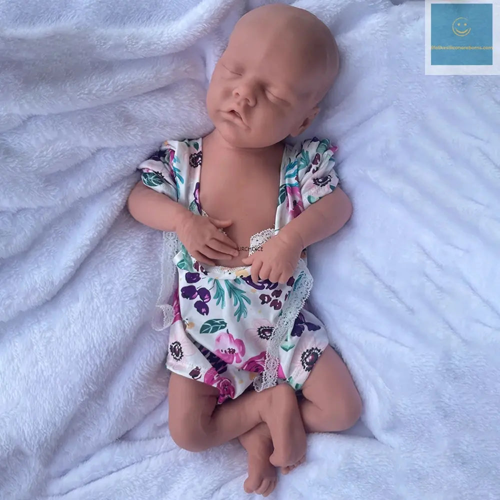 Lifelike Full Body Platinum Silicone Baby Girl 18Inch Realistic Newborn Waterproof Real Black Baby Doll for Painter Collector lifelikesiliconereborns.com