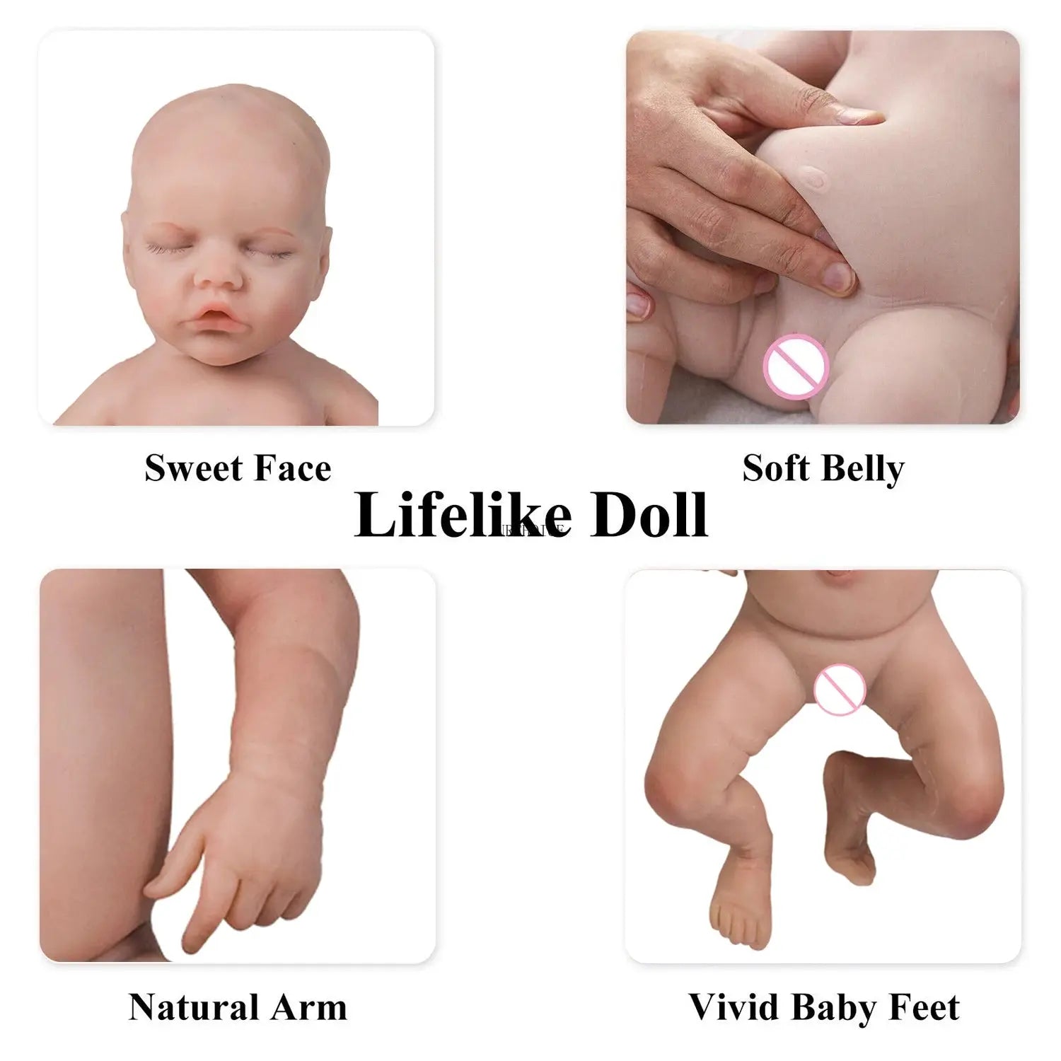 Lifelike Full Body Platinum Silicone Baby Girl 18Inch Realistic Newborn Waterproof Real Black Baby Doll for Painter Collector lifelikesiliconereborns.com
