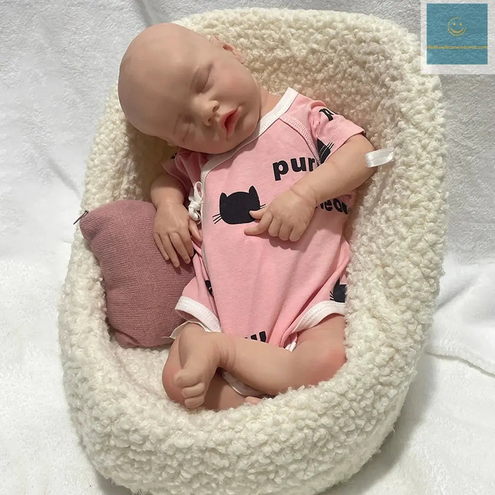 Lifelike Full Body Platinum Silicone Baby Girl 18Inch Realistic Newborn Waterproof Real Black Baby Doll for Painter Collector lifelikesiliconereborns.com