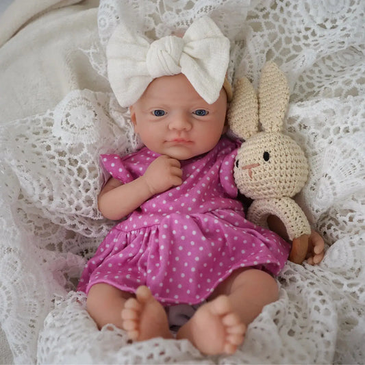 Lifelike Reborn Baby Doll 12 inch Full Soft Silicone Girl , Perfect Birthday/Christmas Gift for Kids lifelikesiliconereborns.com