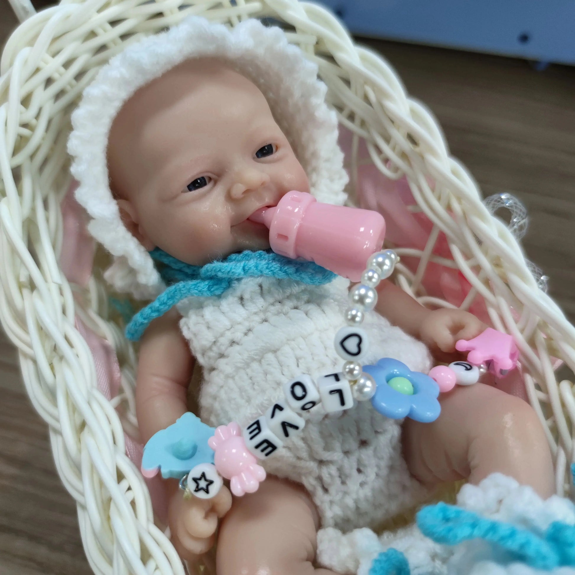 Lifelike Reborn Baby doll 7 inch Mini Full Body Soft Silicone Miniature Babies for Kid Halloween/Thanksgiving Day/Christmas Gift lifelikesiliconereborns.com