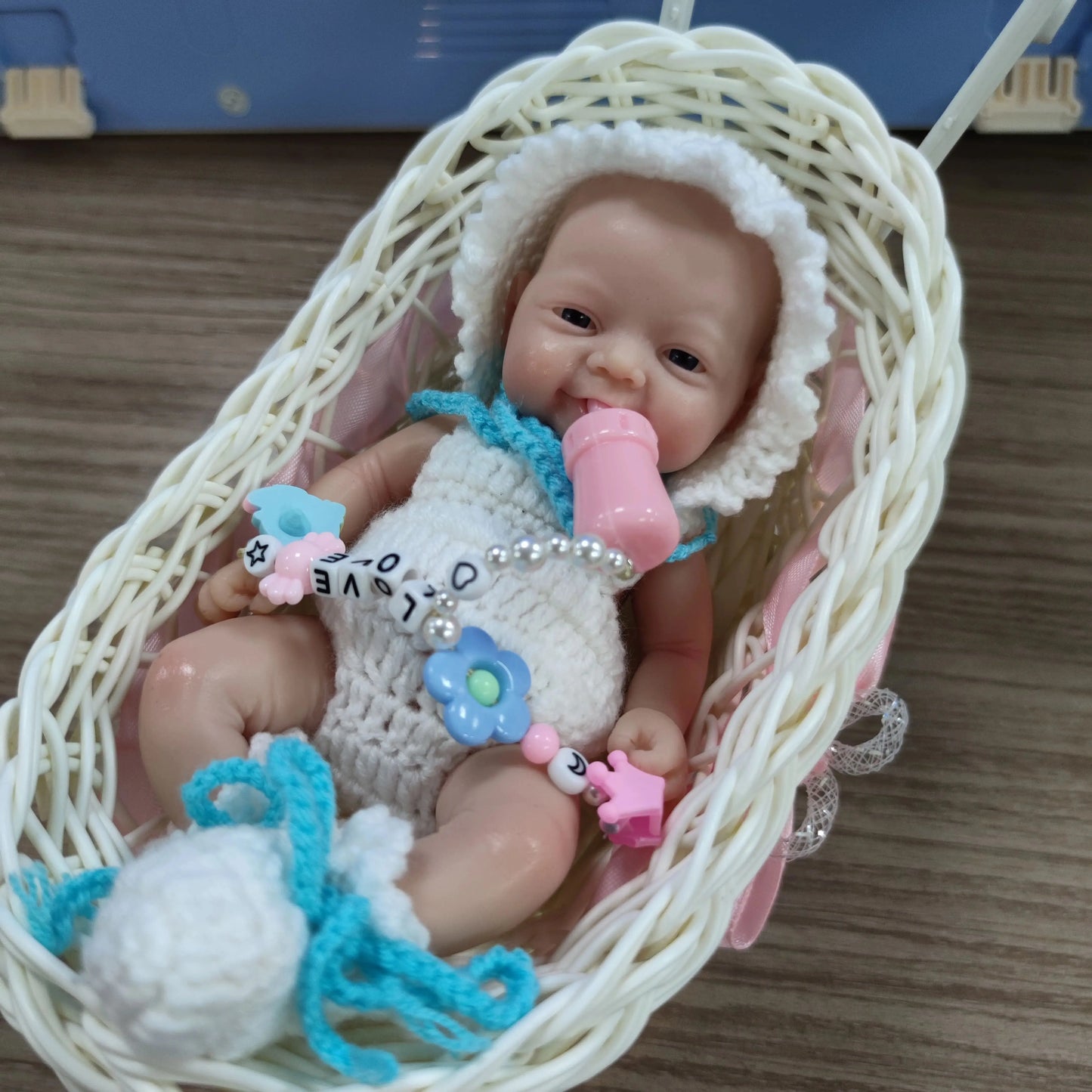 Lifelike Reborn Baby doll 7 inch Mini Full Body Soft Silicone Miniature Babies for Kid Halloween/Thanksgiving Day/Christmas Gift lifelikesiliconereborns.com