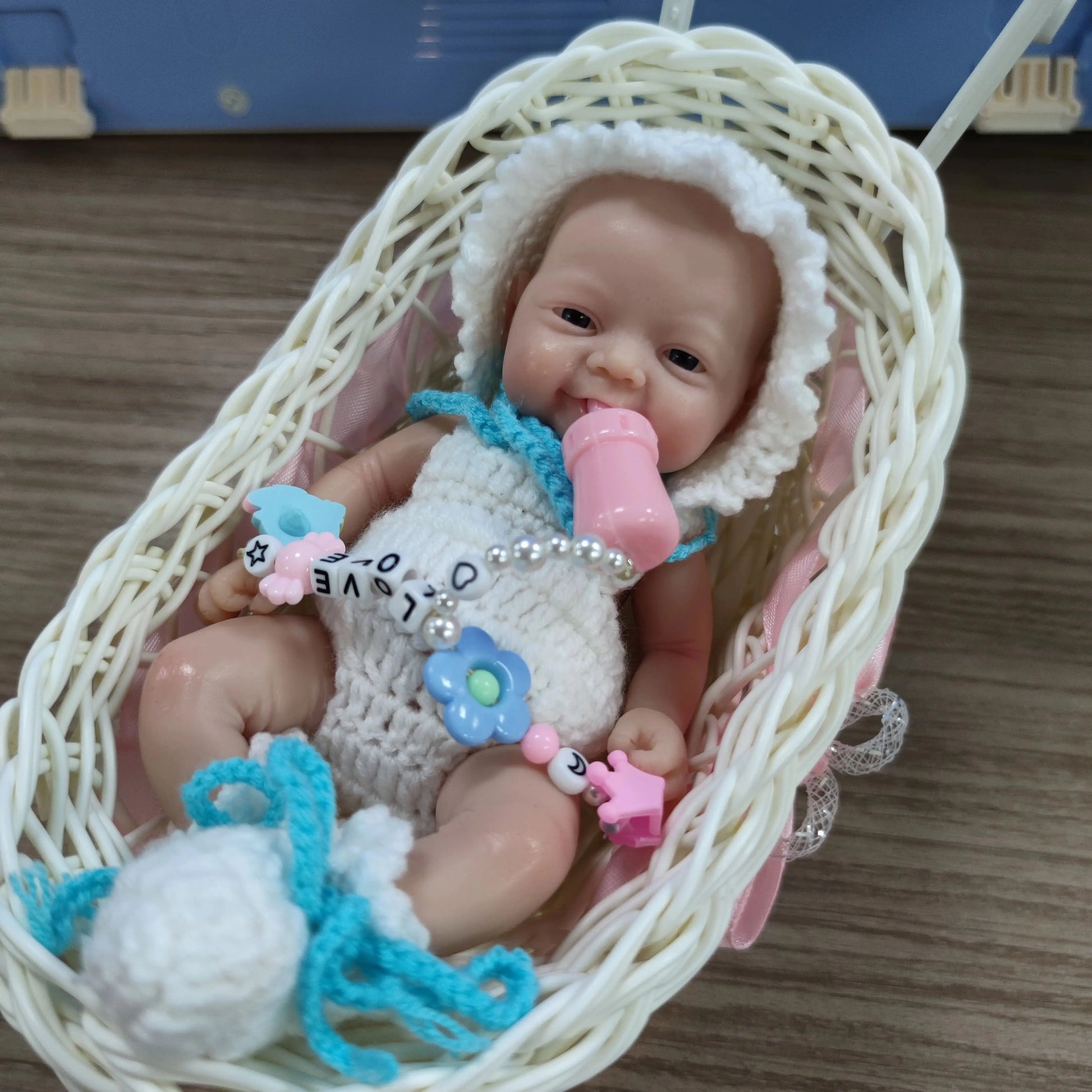 Lifelike Reborn Baby doll 7 inch Mini Full Body Soft Silicone Miniature Babies for Kid Halloween/Thanksgiving Day/Christmas Gift lifelikesiliconereborns.com