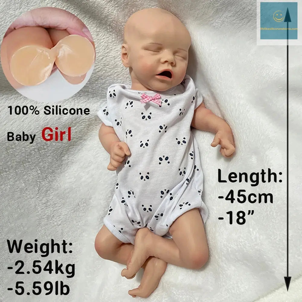 Lifelike Silicone Reborn Baby Dolls Girl Realistic Full Body Platinum Silicone Soft Waterproof 18Inch Festival Toys for Children lifelikesiliconereborns.com