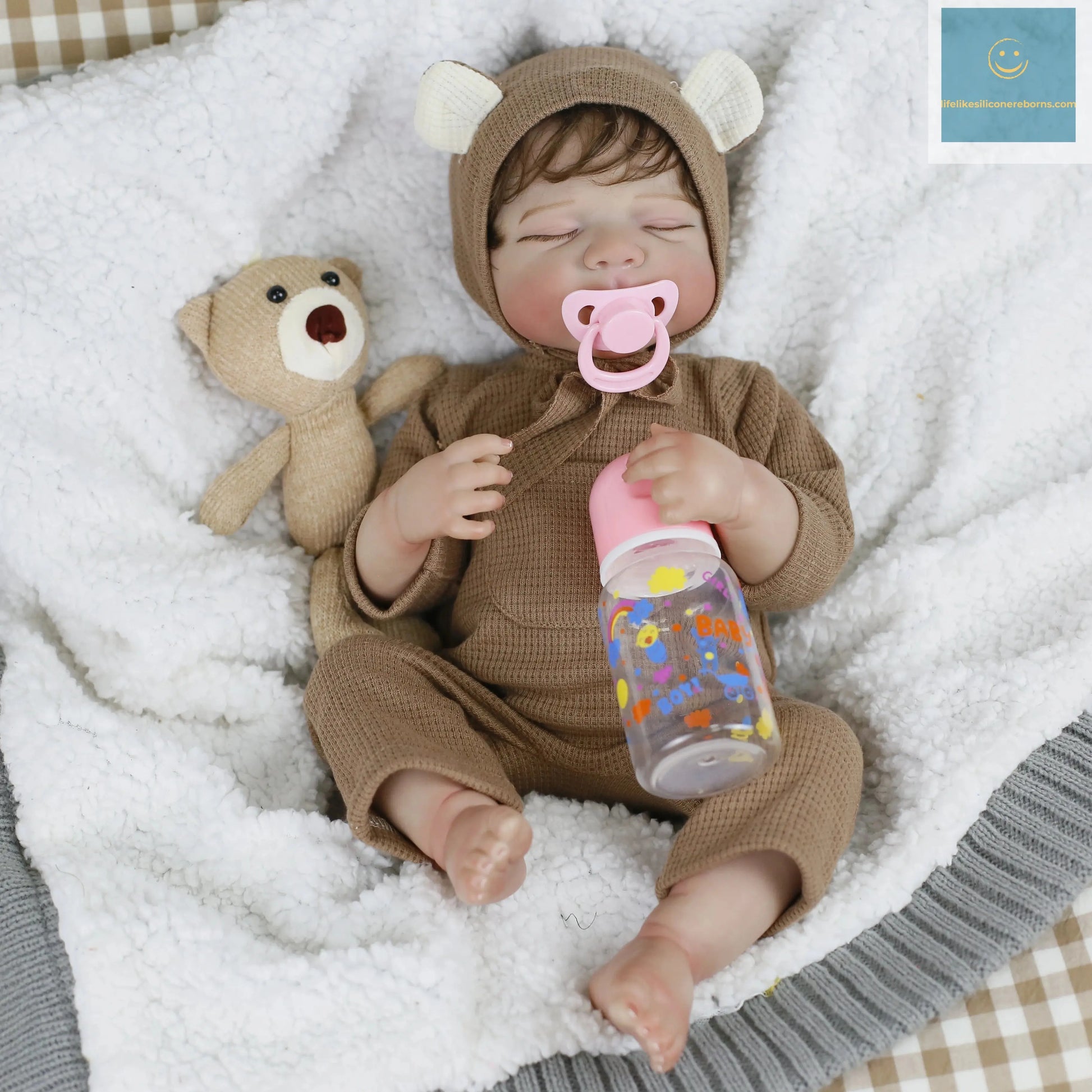 Lifereborn 19inch 3D-painting Skin Lifelike  Soft Silicone Asleep Pascale Silicone Vinyl Reborn Dolls for Girls Gifts lifelikesiliconereborns.com