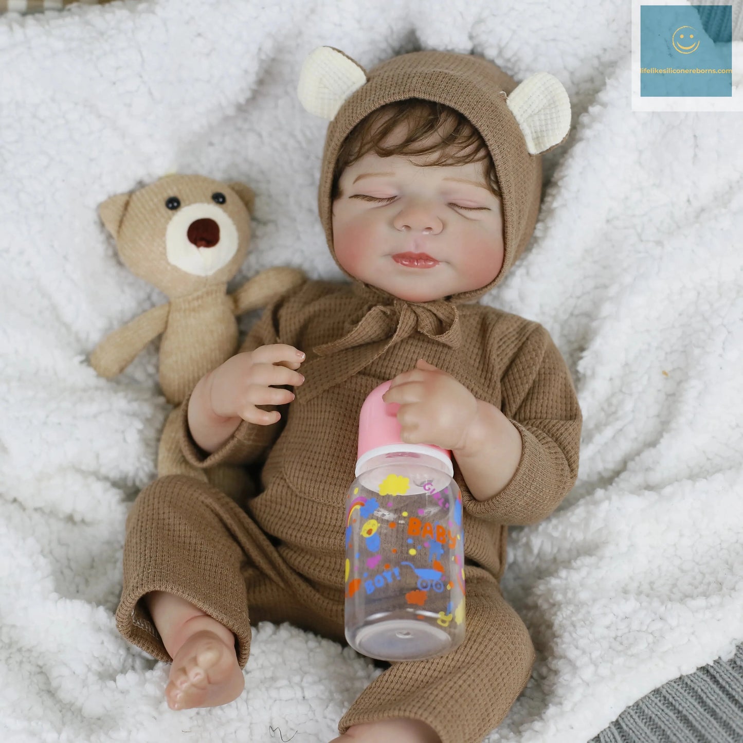 Lifereborn 19inch 3D-painting Skin Lifelike  Soft Silicone Asleep Pascale Silicone Vinyl Reborn Dolls for Girls Gifts lifelikesiliconereborns.com