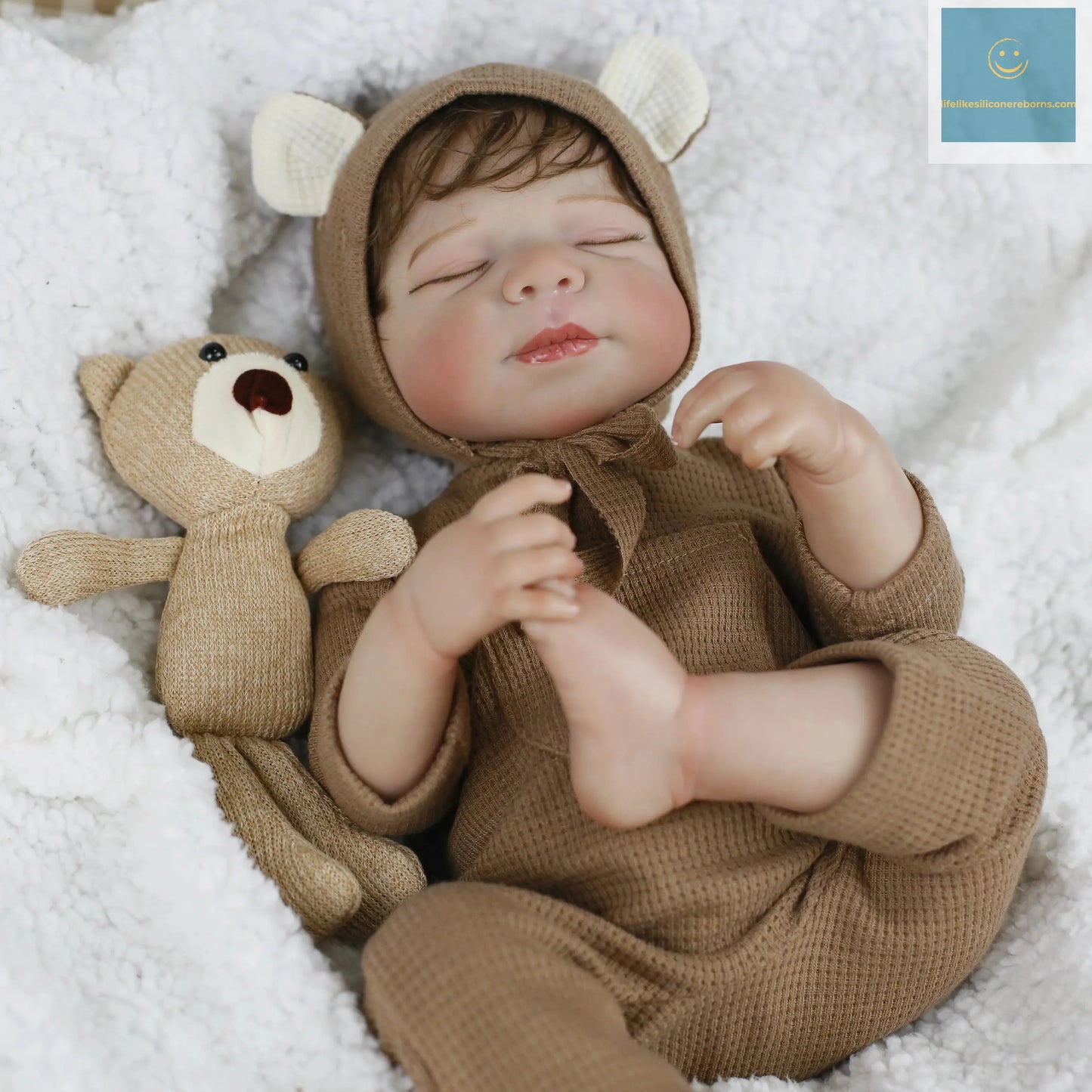 Lifereborn 19inch 3D-painting Skin Lifelike  Soft Silicone Asleep Pascale Silicone Vinyl Reborn Dolls for Girls Gifts lifelikesiliconereborns.com