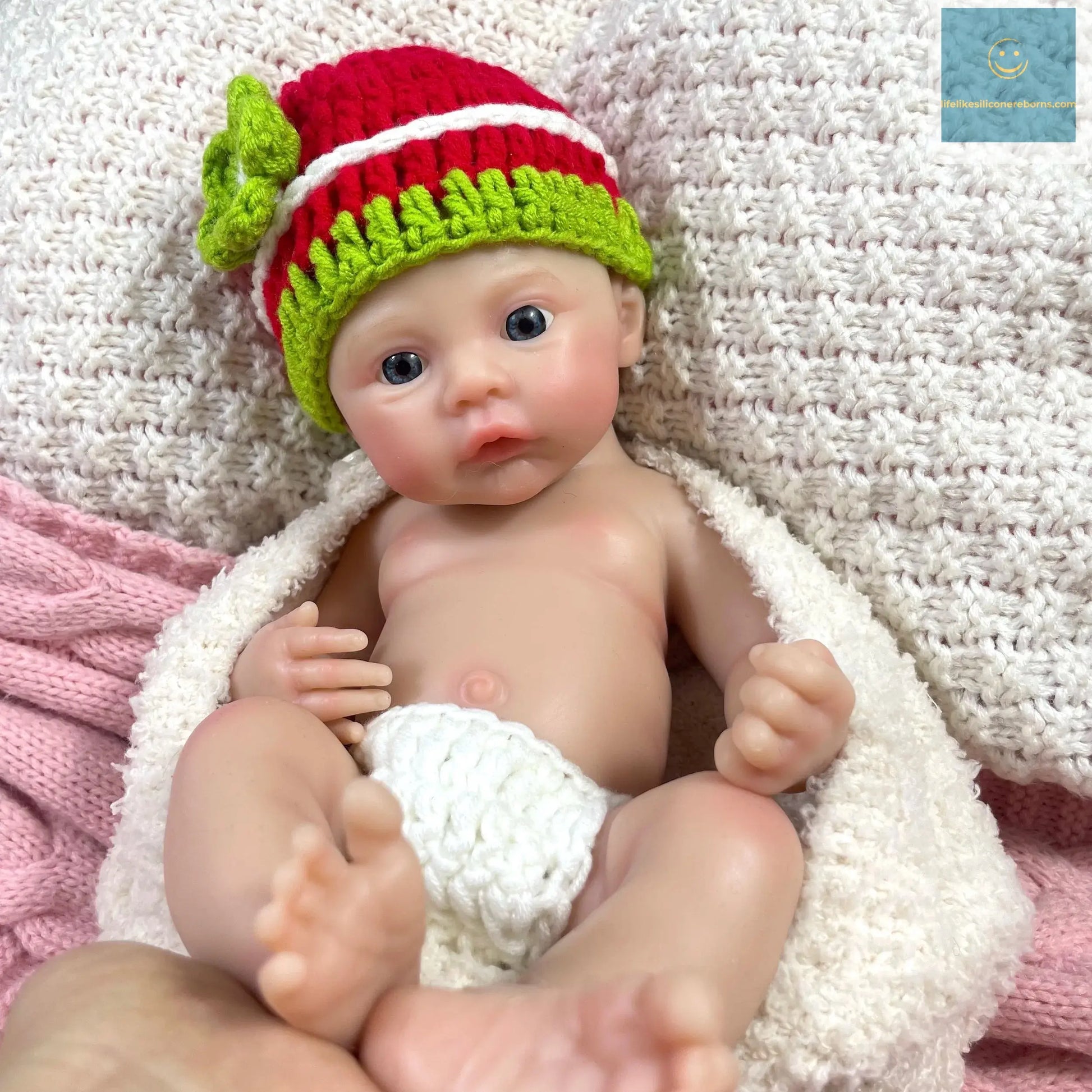 Mini 33CM Full Silicon Reborn Baby Doll Meadow Open Blue Eyes Soft Silicone Body Girl Washable Toy lifelikesiliconereborns.com