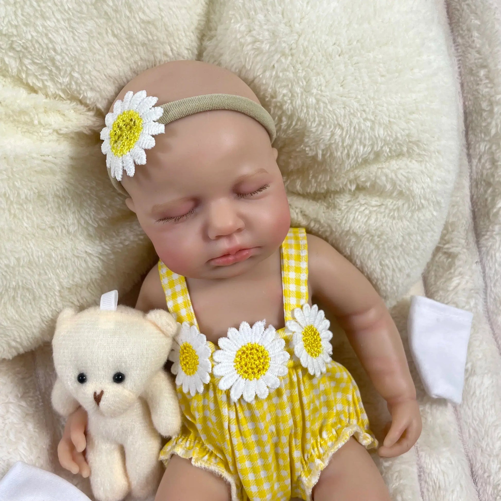 Mini 33CM Full Solid Silicone Reborn Baby Doll LouLou Girl Washable Body Lifelike Silicone Soft Body Birthday Christmas Gift lifelikesiliconereborns.com