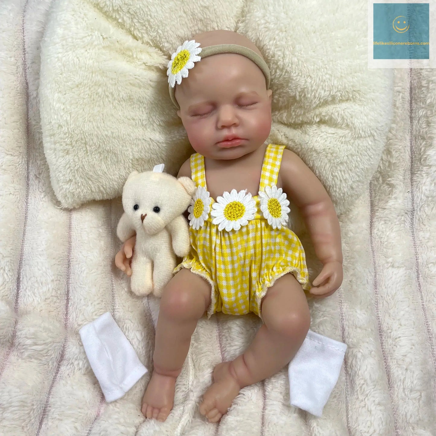 Mini 33CM Full Solid Silicone Reborn Baby Doll LouLou Girl Washable Body Lifelike Silicone Soft Body Birthday Christmas Gift lifelikesiliconereborns.com