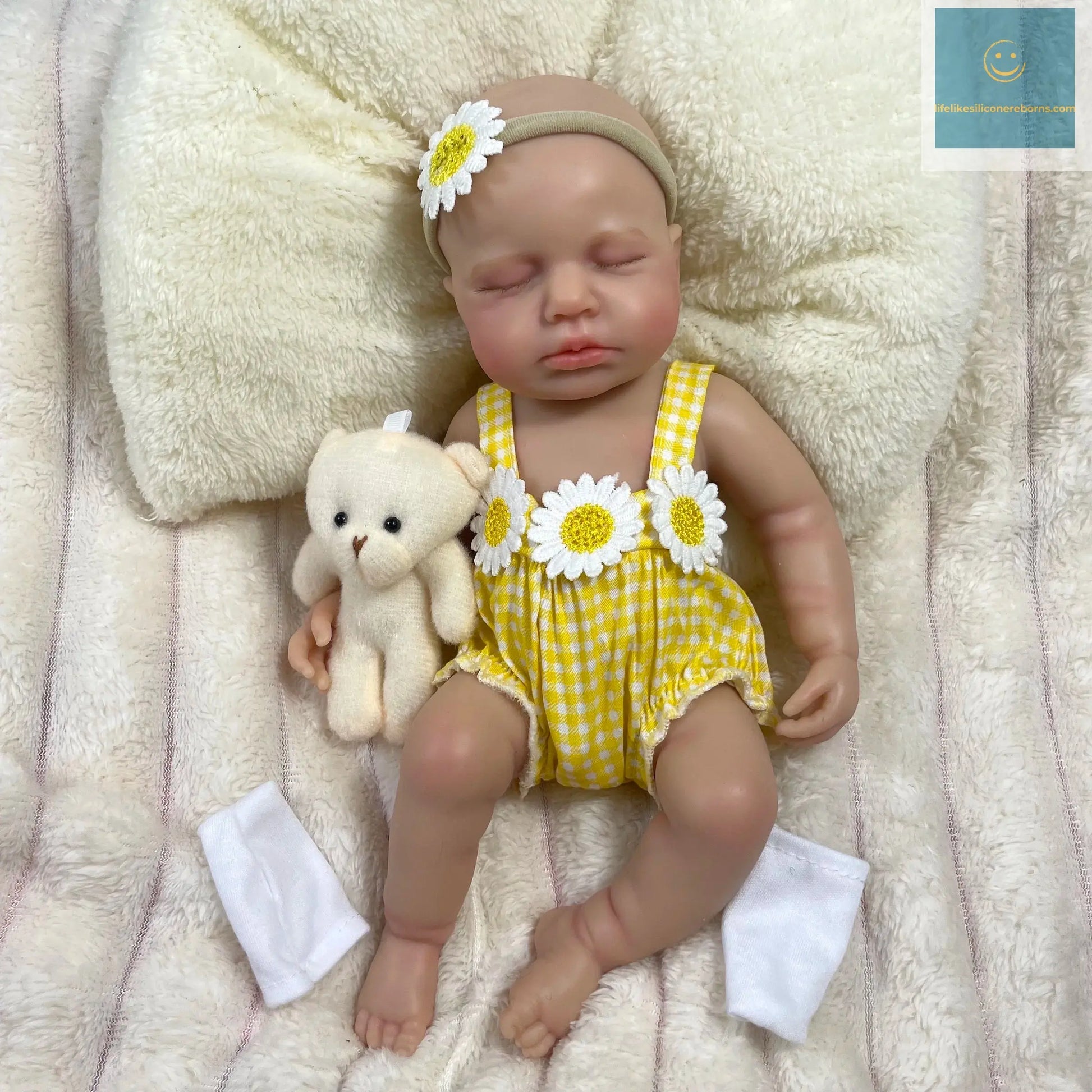 Mini 33CM Full Solid Silicone Reborn Baby Doll LouLou Girl Washable Body Lifelike Silicone Soft Body Birthday Christmas Gift lifelikesiliconereborns.com