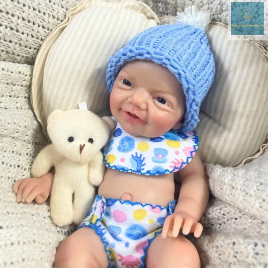 Mini 33CM Painted Reborn Silicone Baby Doll Charlie Boy Original Full Solid Silicone Washable Doll Toy Christmas Gift lifelikesiliconereborns.com