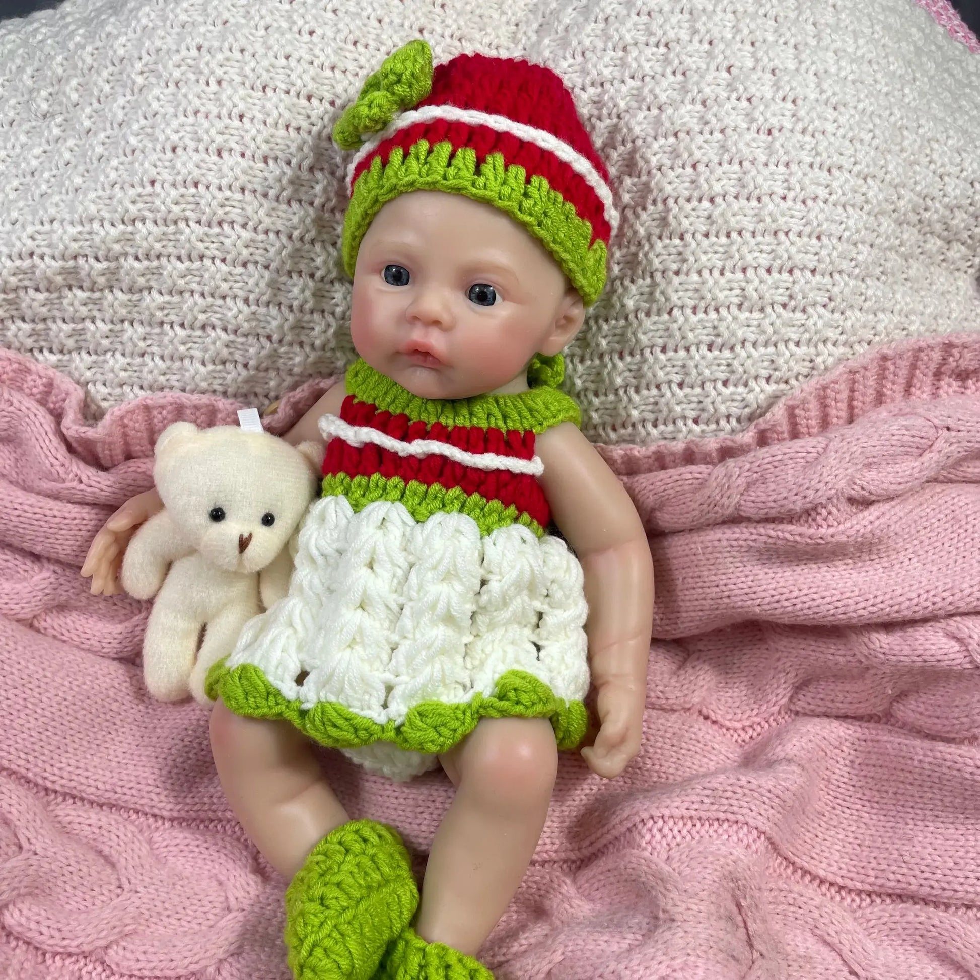 Mini 33CM Painted Soft Silicone Reborn Baby Meadow Doll Girl Washable Body Solid Silicone Body Birthday Christmas Gift lifelikesiliconereborns.com