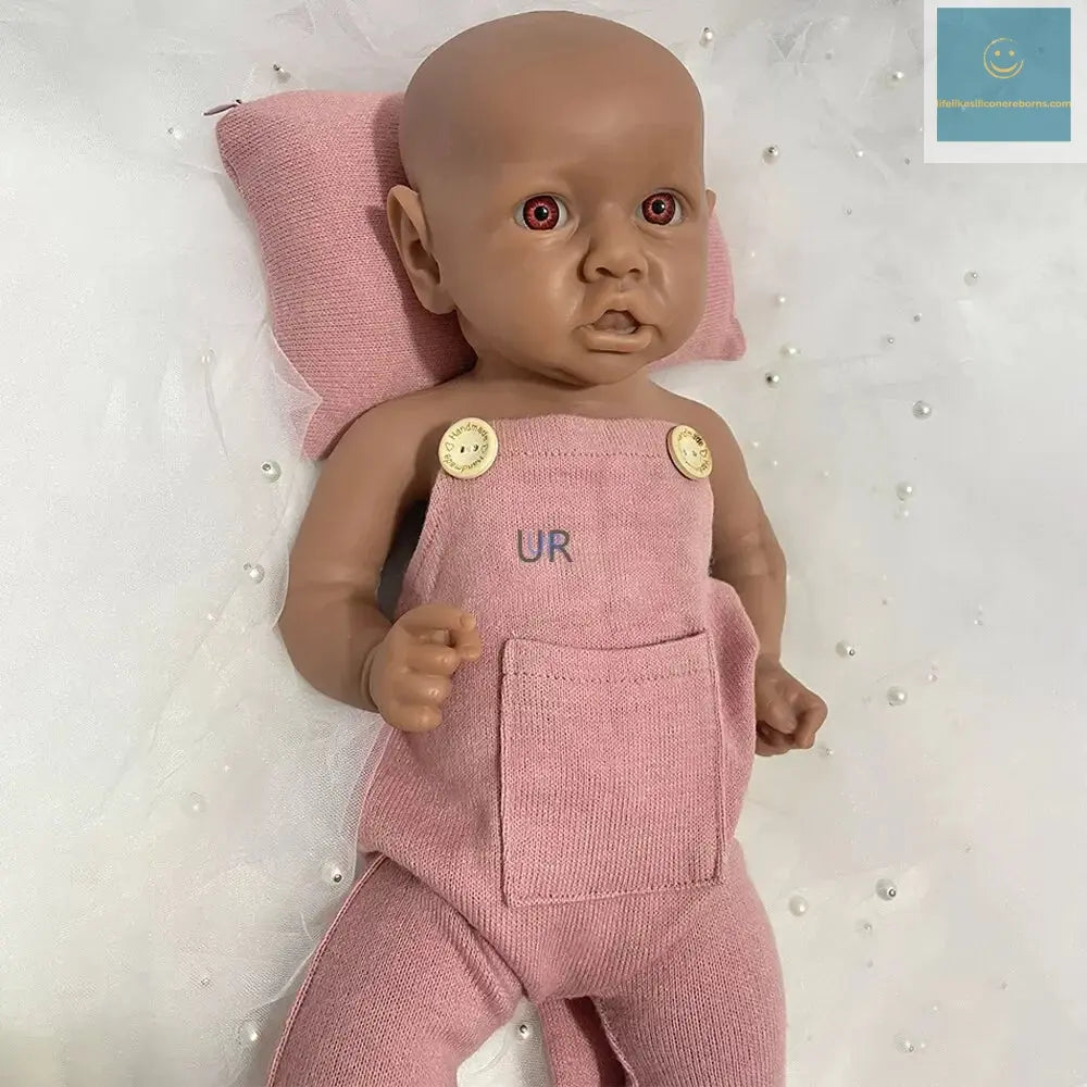 Mother-To-Be Nursery Kids Xmas Gift Parents Lifelike18 Inch Soft Silicone Reborn Doll African Newborn Girl Balck Skin Baby lifelikesiliconereborns.com
