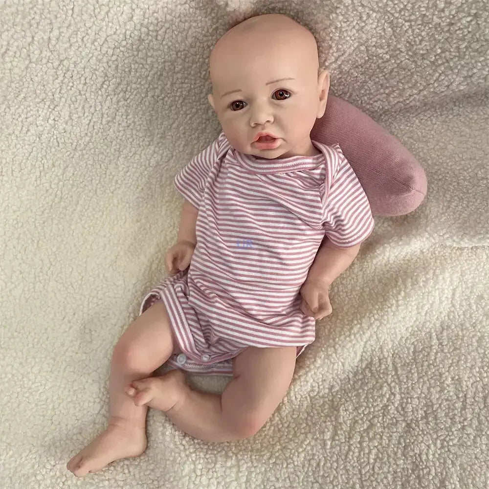 Mother-To-Be Nursery Kids Xmas Gift Parents Lifelike18 Inch Soft Silicone Reborn Doll African Newborn Girl Balck Skin Baby lifelikesiliconereborns.com