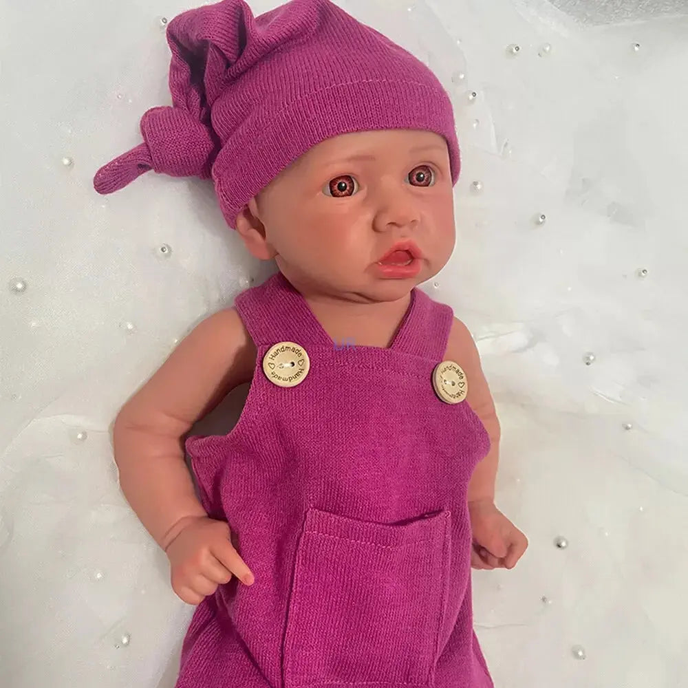 Mother-To-Be Nursery Kids Xmas Gift Parents Lifelike18 Inch Soft Silicone Reborn Doll African Newborn Girl Balck Skin Baby lifelikesiliconereborns.com