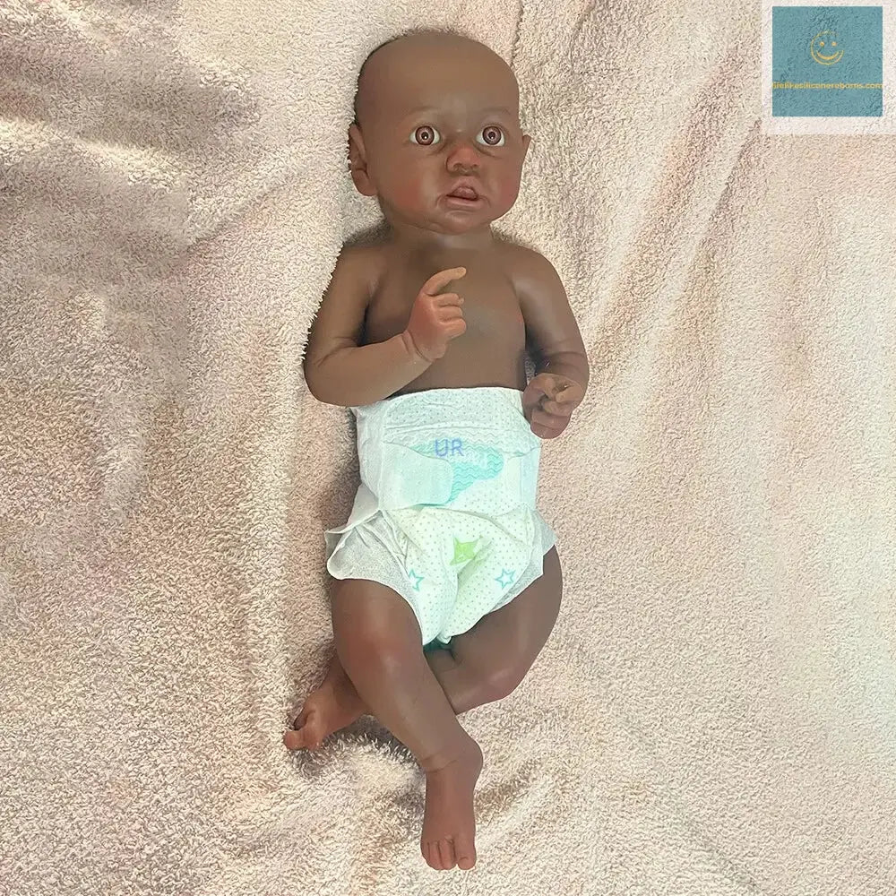 Mother-To-Be Nursery Kids Xmas Gift Parents Lifelike18 Inch Soft Silicone Reborn Doll African Newborn Girl Balck Skin Baby lifelikesiliconereborns.com