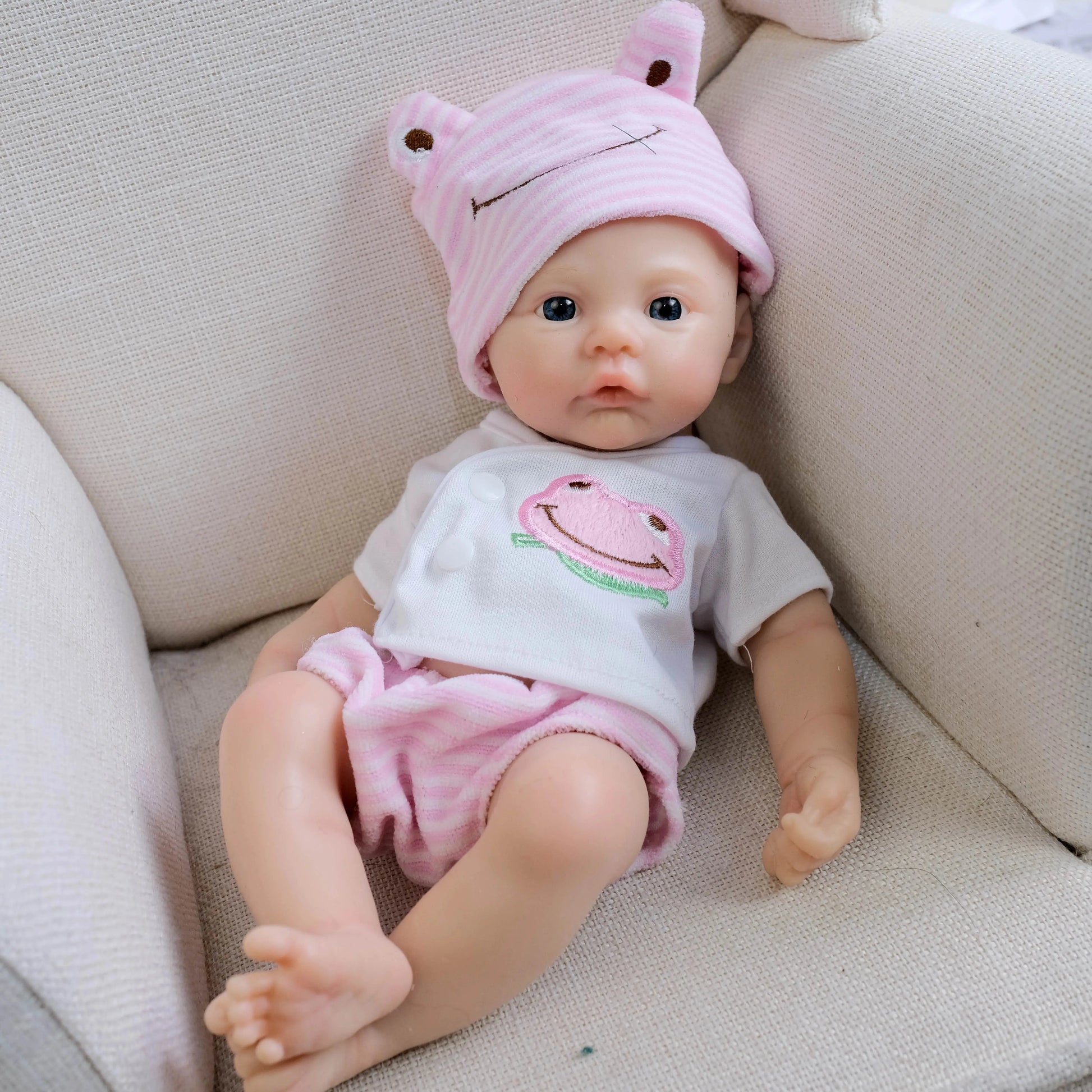 NPK 12inch Meadow Full Solid Silicone Flexible Elastic Super Soft Cute Small Size Squish Silicone Lifelike Reborn Bebe Doll lifelikesiliconereborns.com