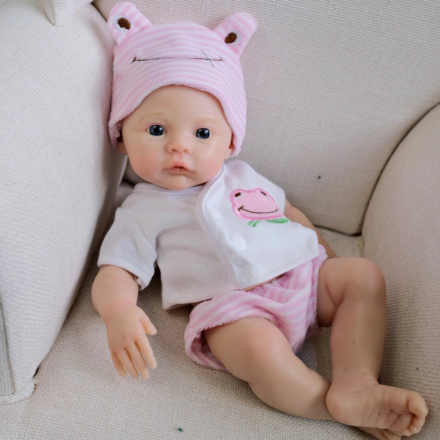 NPK 12inch Meadow Full Solid Silicone Flexible Elastic Super Soft Cute Small Size Squish Silicone Lifelike Reborn Bebe Doll lifelikesiliconereborns.com