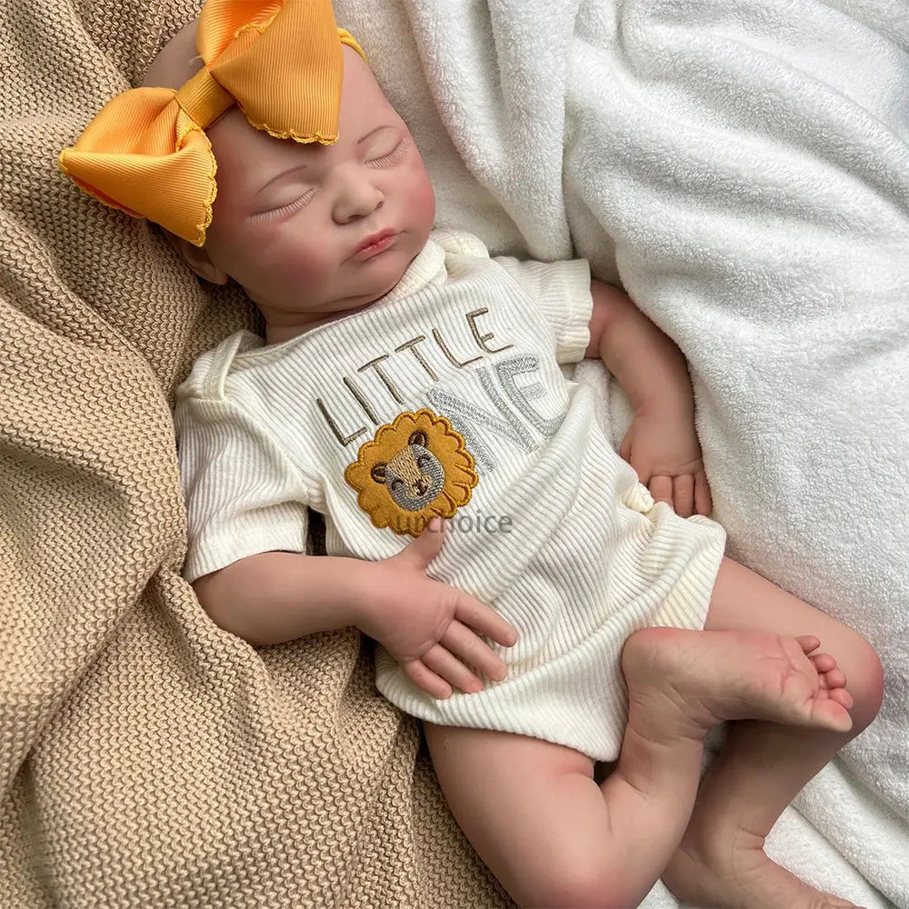 Newborn Silicone Baby Doll Full Body Weighted Hand Painted Reborn Doll Closed Eyes Lifelike Girl Collectibles DIY Reborne Artist lifelikesiliconereborns.com