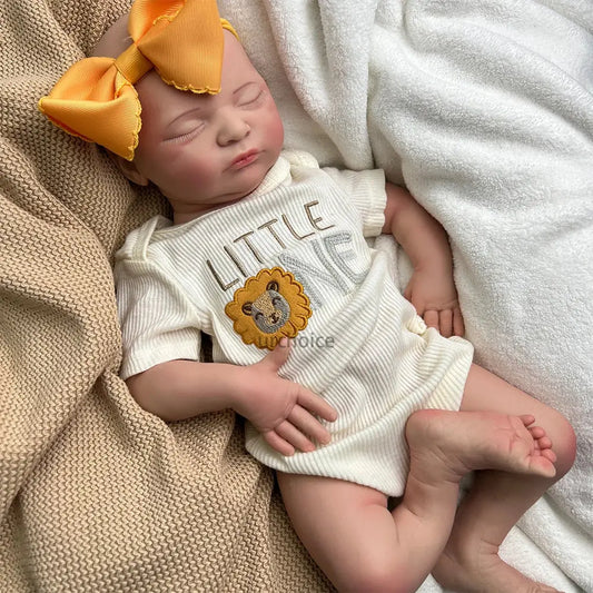 Newborn Silicone Baby Doll Full Body Weighted Hand Painted Reborn Doll Closed Eyes Lifelike Girl Collectibles DIY Reborne Artist lifelikesiliconereborns.com