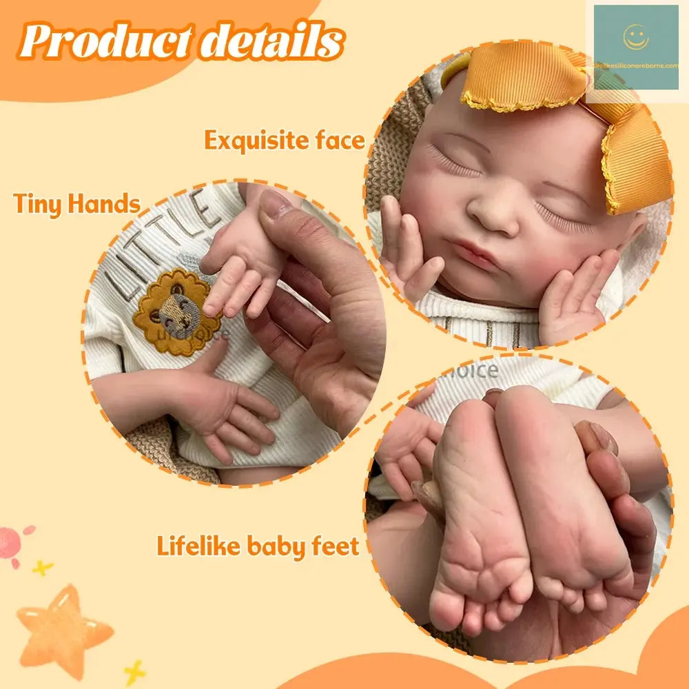 Newborn Silicone Baby Doll Full Body Weighted Hand Painted Reborn Doll Closed Eyes Lifelike Girl Collectibles DIY Reborne Artist lifelikesiliconereborns.com