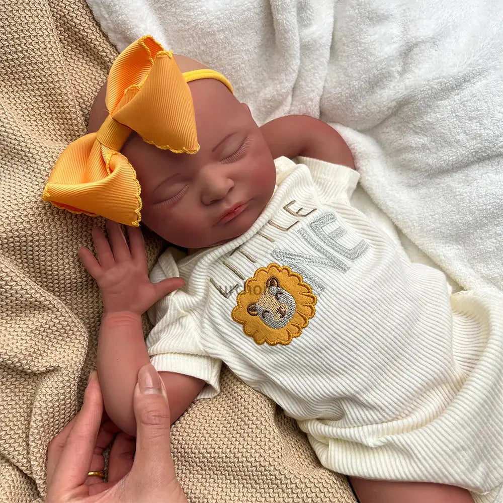 Newborn Silicone Baby Doll Full Body Weighted Hand Painted Reborn Doll Closed Eyes Lifelike Girl Collectibles DIY Reborne Artist lifelikesiliconereborns.com