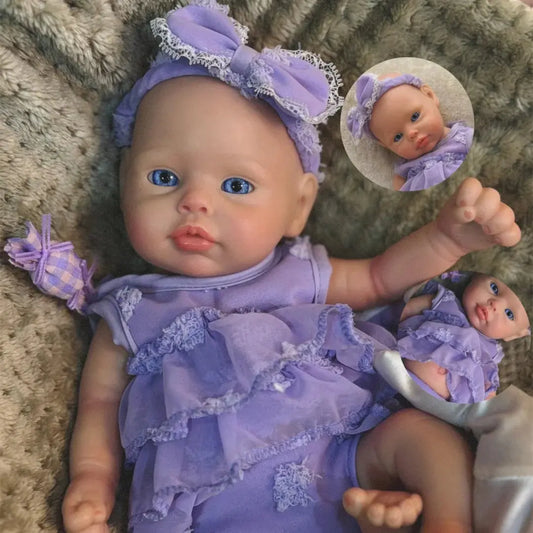 Open Eyes 33cm Can Washable Full Body Solid Silicone Bebe Reborn Girl With Handmade Painted Skin Lifelike Reborn Baby Dolls lifelikesiliconereborns.com