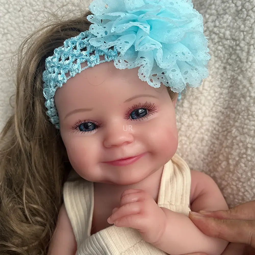 Painted Newborn Girl Maddie with Hair Artist Collectibles Lifelike 50CM 20" Stretchy Soft Silicone Reborn Baby Doll Blank lifelikesiliconereborns.com