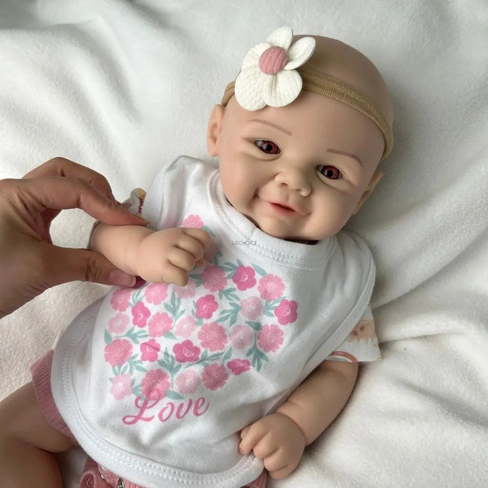 Photography Prop 17Inch Lifelike Silicone Reborn Baby Girl Realistic Skin Flexible Limbs Doll Perfect for Shoots Christmas Gift lifelikesiliconereborns.com