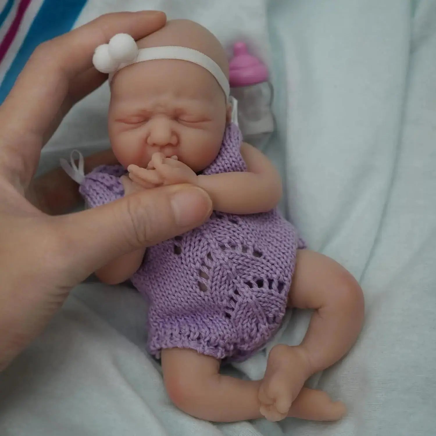 Reborn Baby Dolls 7 Inch Full Body Silicone Doll Boy Mini Realistic Newborn Baby Dolls with Feeding Accessories Gift Box lifelikesiliconereborns.com