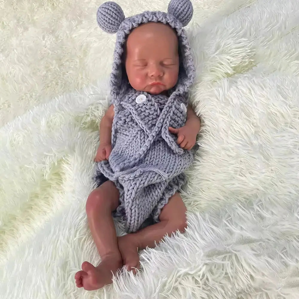 Reborn Boy preemy Soft 18 Inch Kid Boy Full Body 3D Painted Silicone Baby Reborn Doll Unfinished Newborn Africa Baby Doll Baby lifelikesiliconereborns.com
