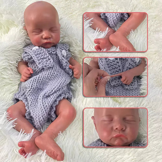 Reborn Boy preemy Soft 18 Inch Kid Boy Full Body 3D Painted Silicone Baby Reborn Doll Unfinished Newborn Africa Baby Doll Baby lifelikesiliconereborns.com