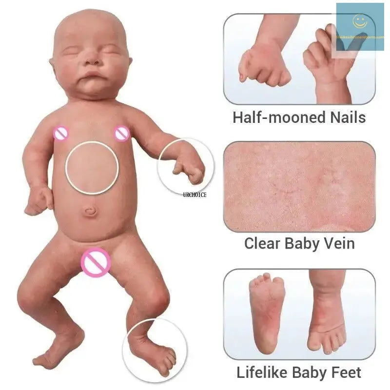 Reborn Corpo De Silicone 18'' Boy Full Body Platinum Silicone Reborn Baby Doll 3D Painted Newborn Solid Dolls For Children Gift lifelikesiliconereborns.com