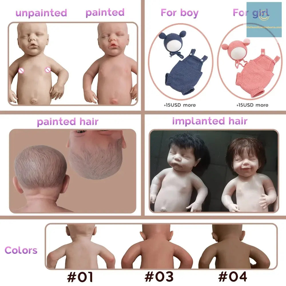 Reborn Corpo De Silicone 18'' Boy Full Body Platinum Silicone Reborn Baby Doll 3D Painted Newborn Solid Dolls For Children Gift lifelikesiliconereborns.com
