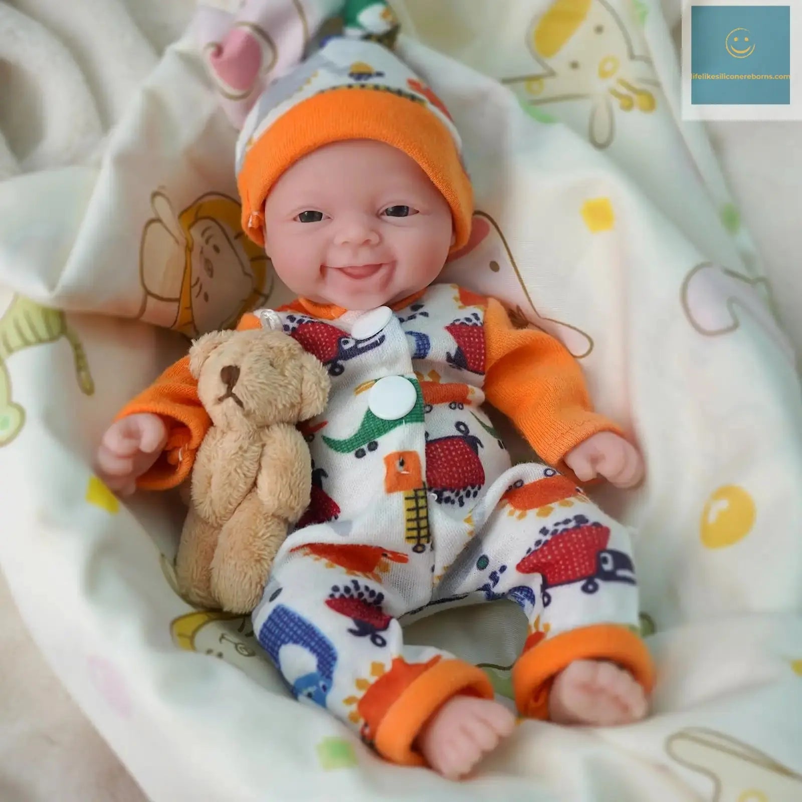 Reborn Silicone Baby Doll 7 Inch Mini Realistic Newborn Baby Dolls Full Body with Feeding Accessories for kids Christmas Gift lifelikesiliconereborns.com