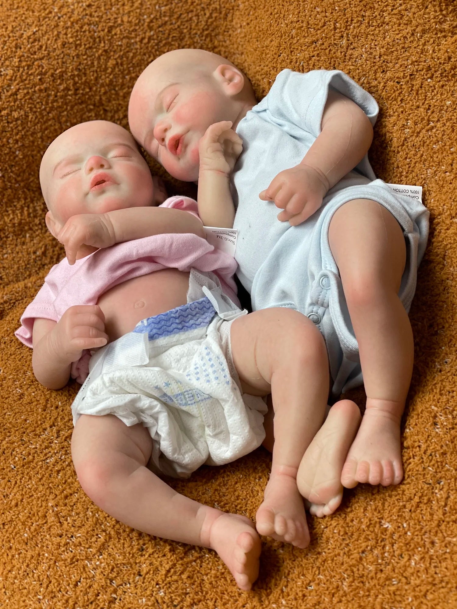 Can Open Mouth 45cm Twins Sam Reborn Baby Girl and Boy Full Body Solid Silicone Un/Painted Bebe Reborn Soft Touch Feeling Doll lifelikesiliconereborns.com