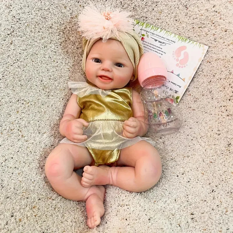 16 Inch Emmy bebe reborn reallista de silicone Girl Handmade Soft Touch Solid Silicone Bebe Reborn Doll lifelikesiliconereborns.com