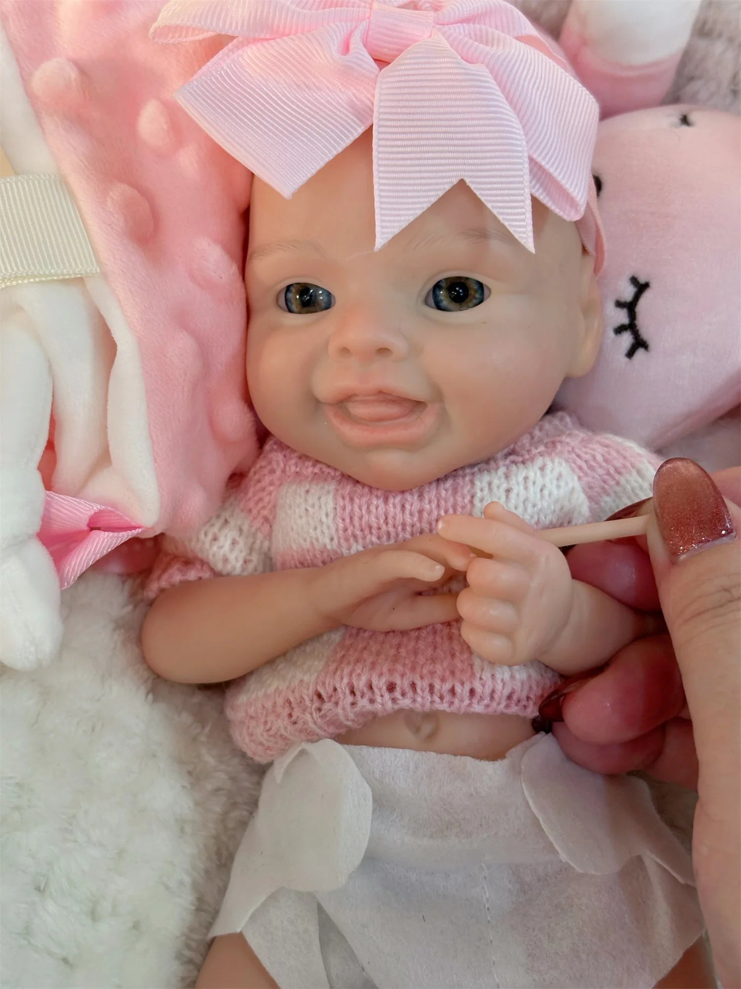 10Inch Reborn Baby Doll Girl Mini Harper Full Body Soft Solid Silicone Painted Newborn Dolls Toys For Kid's Christmas Gifts lifelikesiliconereborns.com