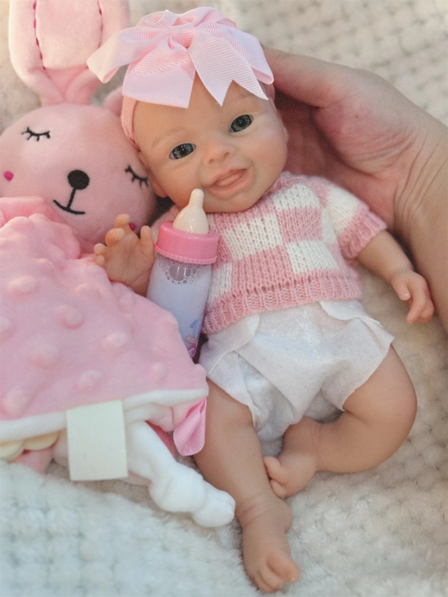 10Inch Reborn Baby Doll Girl Mini Harper Full Body Soft Solid Silicone Painted Newborn Dolls Toys For Kid's Christmas Gifts lifelikesiliconereborns.com