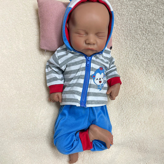 Silicone Newborn 2.6Kg Realistic Soft 18 Inch 44Cm Full Body Solid Silicone Sleepy Closed Eyes Reborn Baby Boy Dolls for Toys lifelikesiliconereborns.com