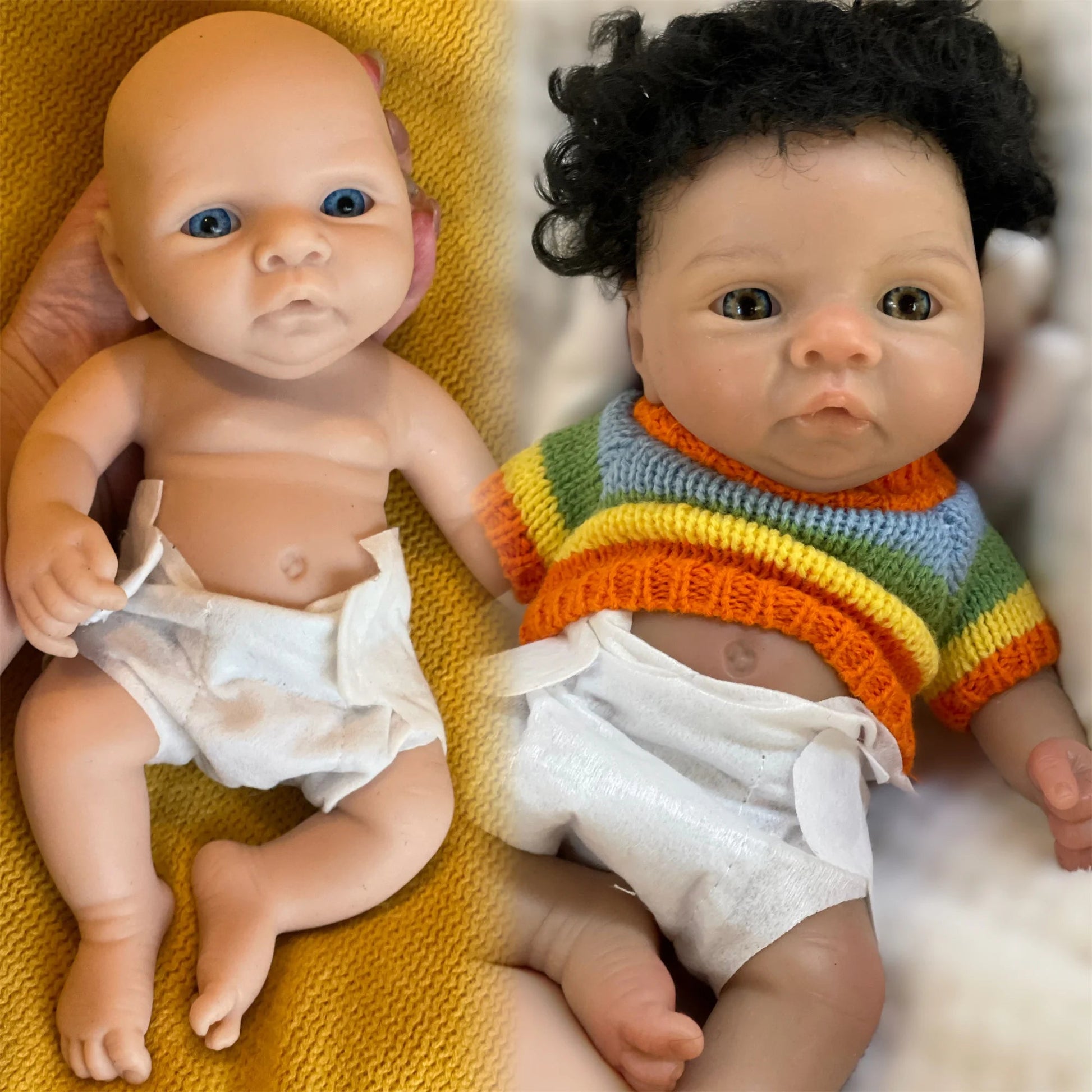 25CM Reborn Dolls Dark Skin Full Body Soft Solid Silicone Painted Realistic Newborn Dolls reborn de silicone real cuerpo lifelikesiliconereborns.com