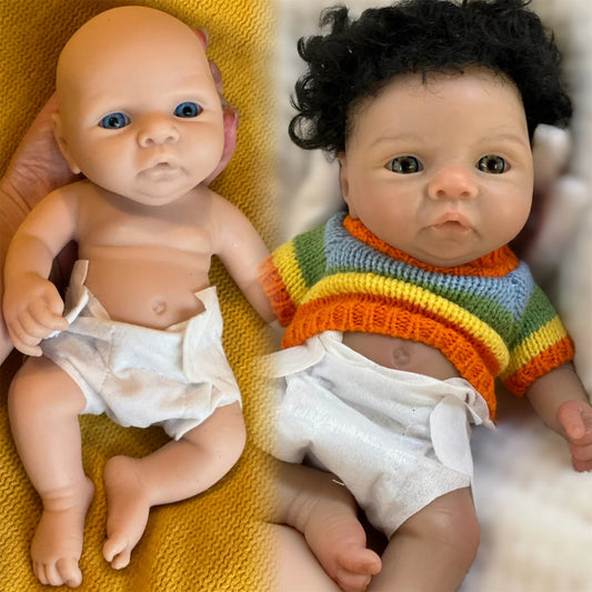 25CM Reborn Dolls Dark Skin Full Body Soft Solid Silicone Painted Realistic Newborn Dolls reborn de silicone real cuerpo lifelikesiliconereborns.com
