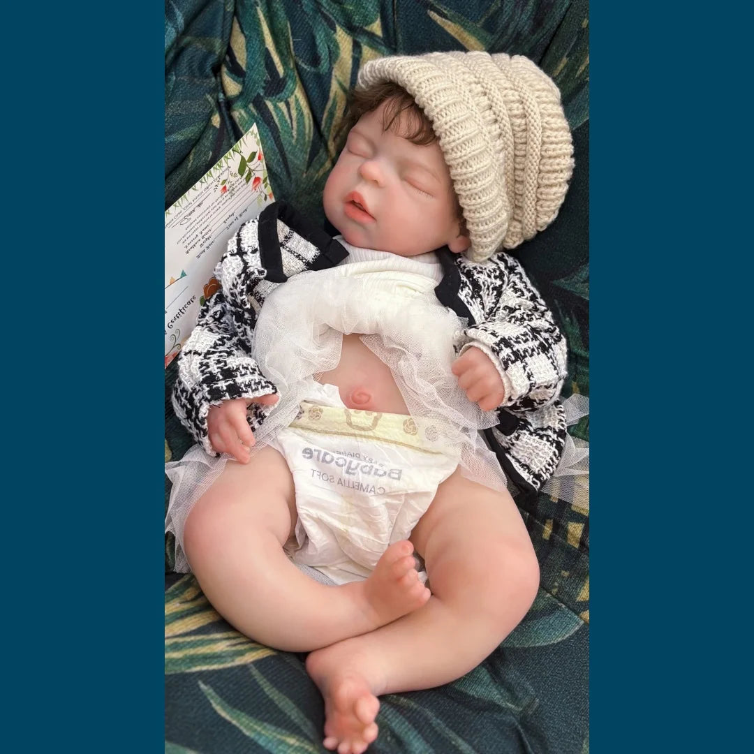 22Inch Big Size Can Open Mouth bébé reborn de silicona Girl Doll With Rooted Hair Soft Touch Flexible Reborn Toddler  Doll lifelikesiliconereborns.com