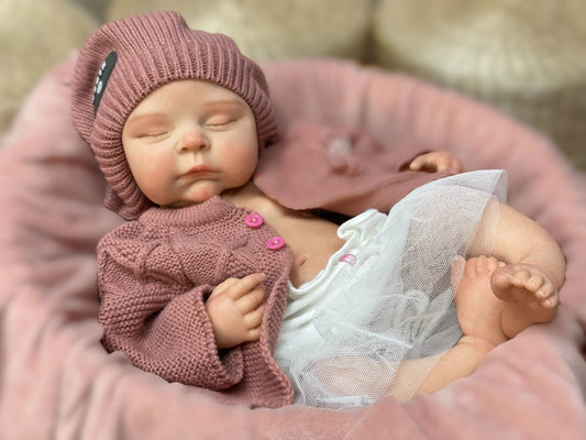 45cm Peaches Solid Silicone Bebe Reborn Girls With Sweather Outfits 3D Painted Skin Soft Touch Handmade Lifelike Newborn  Doll lifelikesiliconereborns.com