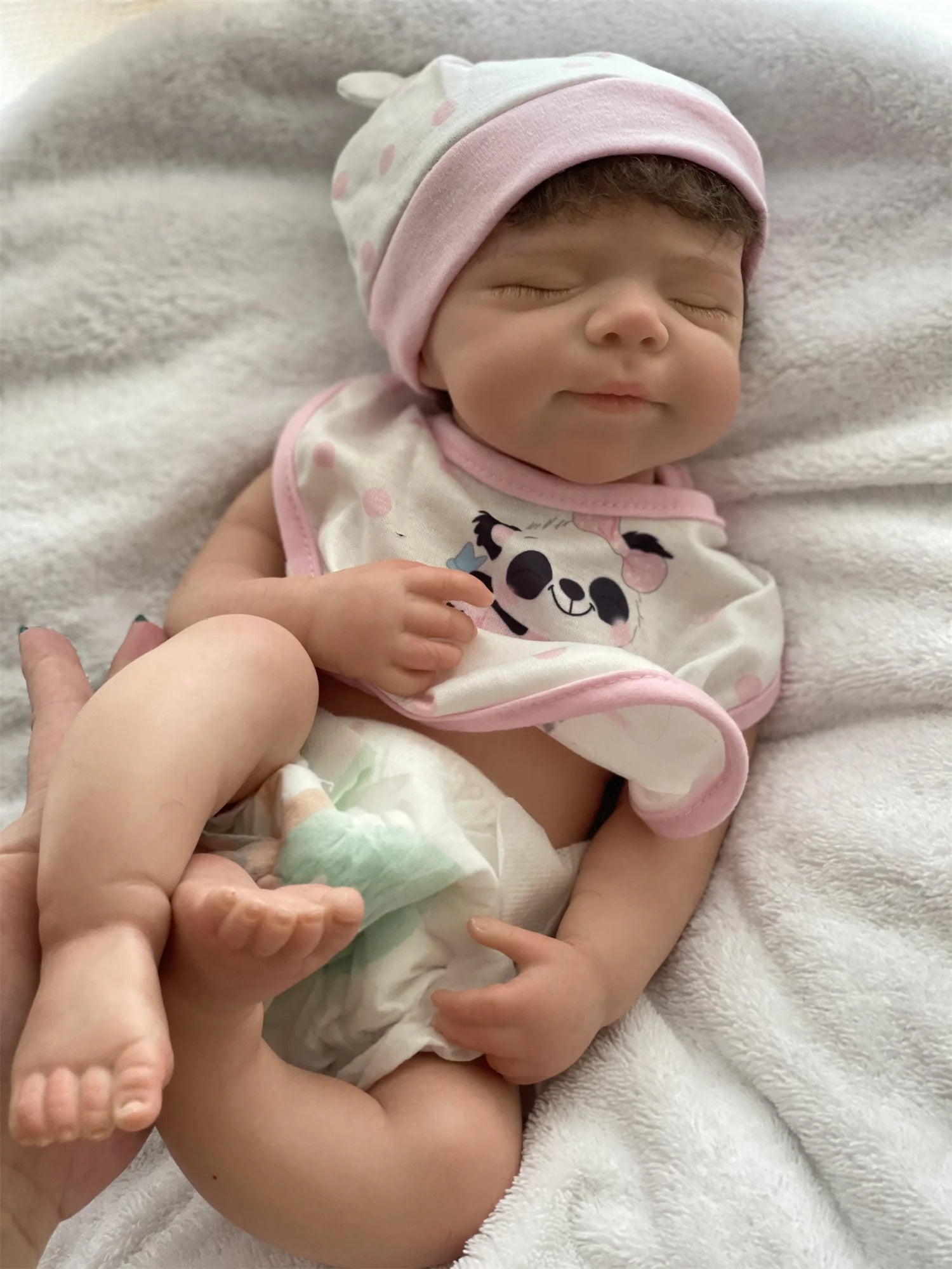 45cm Can Open Mouth Pascale Solid Silicone Bebe Reborn Girl With Rooted Hair Washable Lifelike Realistic Newborn Baby Doll lifelikesiliconereborns.com