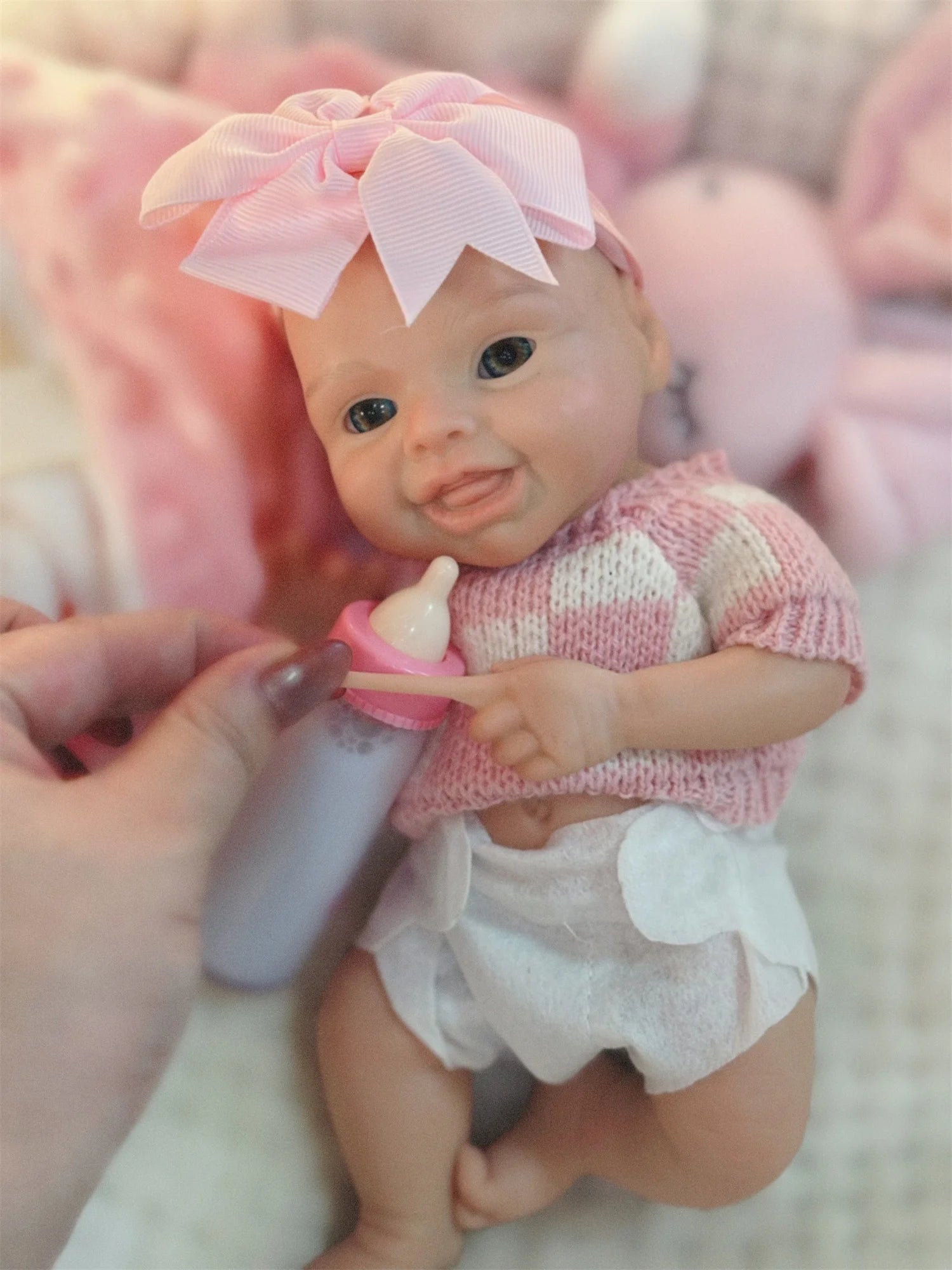 10Inch Reborn Baby Doll Girl Mini Harper Full Body Soft Solid Silicone Painted Newborn Dolls Toys For Kid's Christmas Gifts lifelikesiliconereborns.com